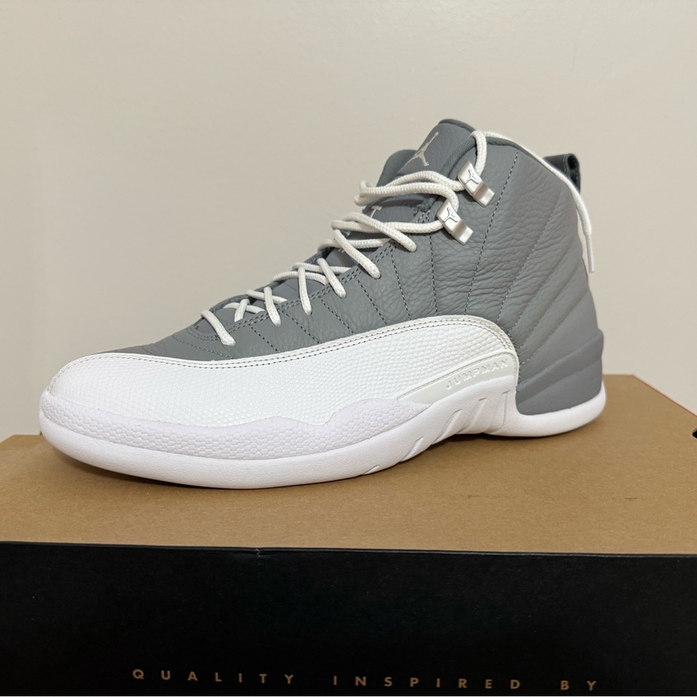 Air Jordan 12 Retro Gray and White